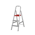 Escada Alumínio 3 Degraus 1,08m 120kg Prata e Vermelho Reisam